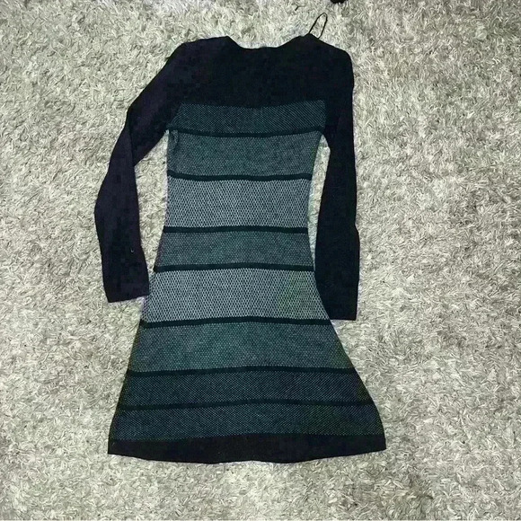 Cynthia Rowley Striped Sweater Dress | Long Sleeve Black and Grey | Size Small - Picture 3 of 3